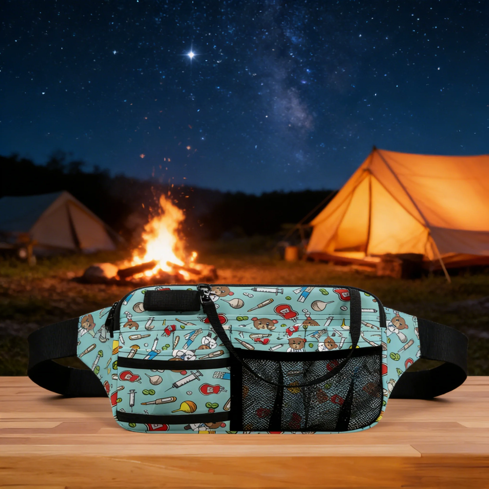 

Модная стильная поясная сумка с принтом для ветеринаров, регулируемая сумка-бананка с несколькими карманами для ветеринарных техников, ветеринаров и грумеров, стильная.