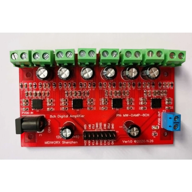 8 Channel Bluetooth Class D Amplifier 200W - Digital DSP Sound Processor with SSM3582 Chip