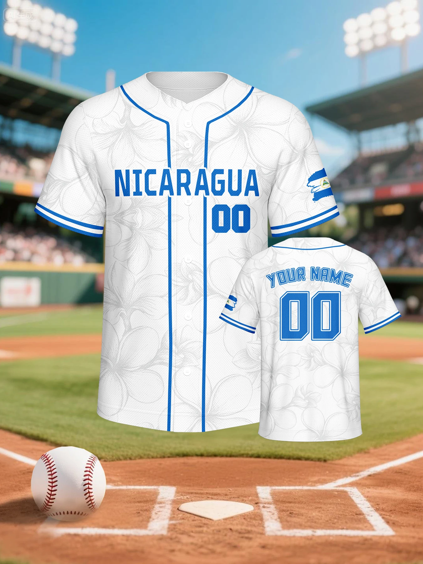 Camiseta Béisbol Personalizada Nicaragua - usage example