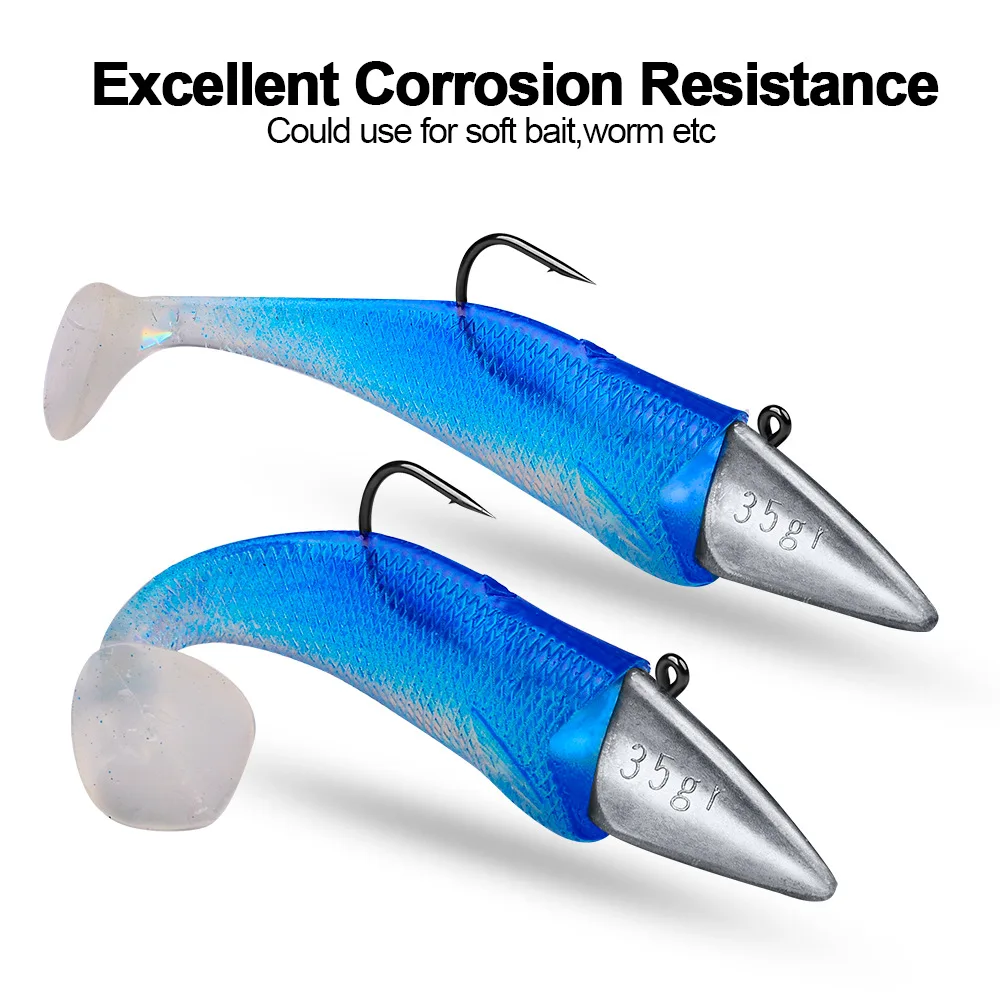 

Lot of 5 Barbed Jighead Fishhooks for Worm Fishing Lure Jigging Head Hooks Weights 7g-15g-21g-28g-35g Fishing Gear Accessories