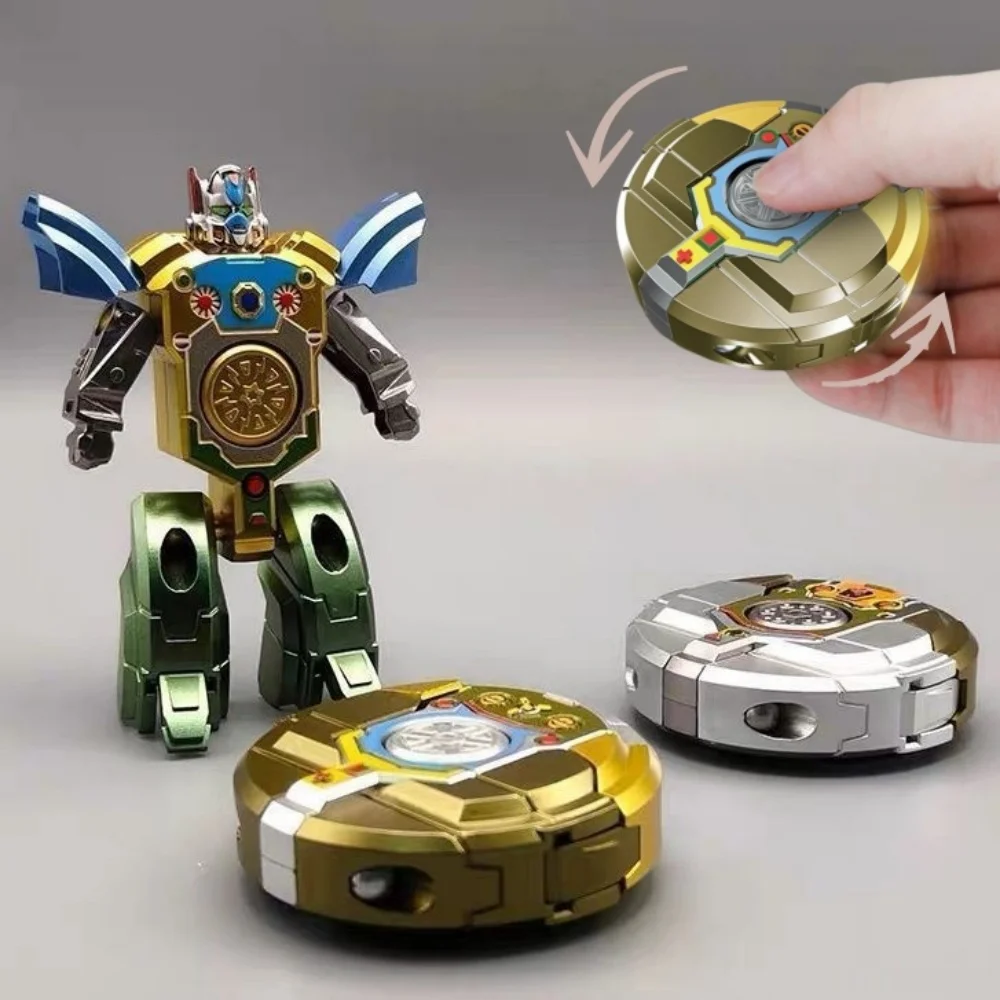 Deformable Round to Robot Fidget Spinner Creative Transformable Sensory Toy Stress Relief Gadget for Adults Office Use