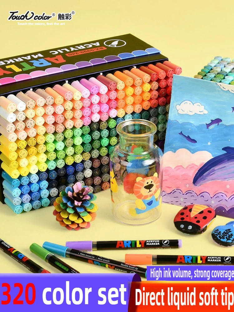 

TouchColor 320/240/192 цвета, прямые жидкие акриловые маркеры, мягкие наконечники, многослойные художественные школьные принадлежности, канцелярские принадлежности PK Languo Guangna