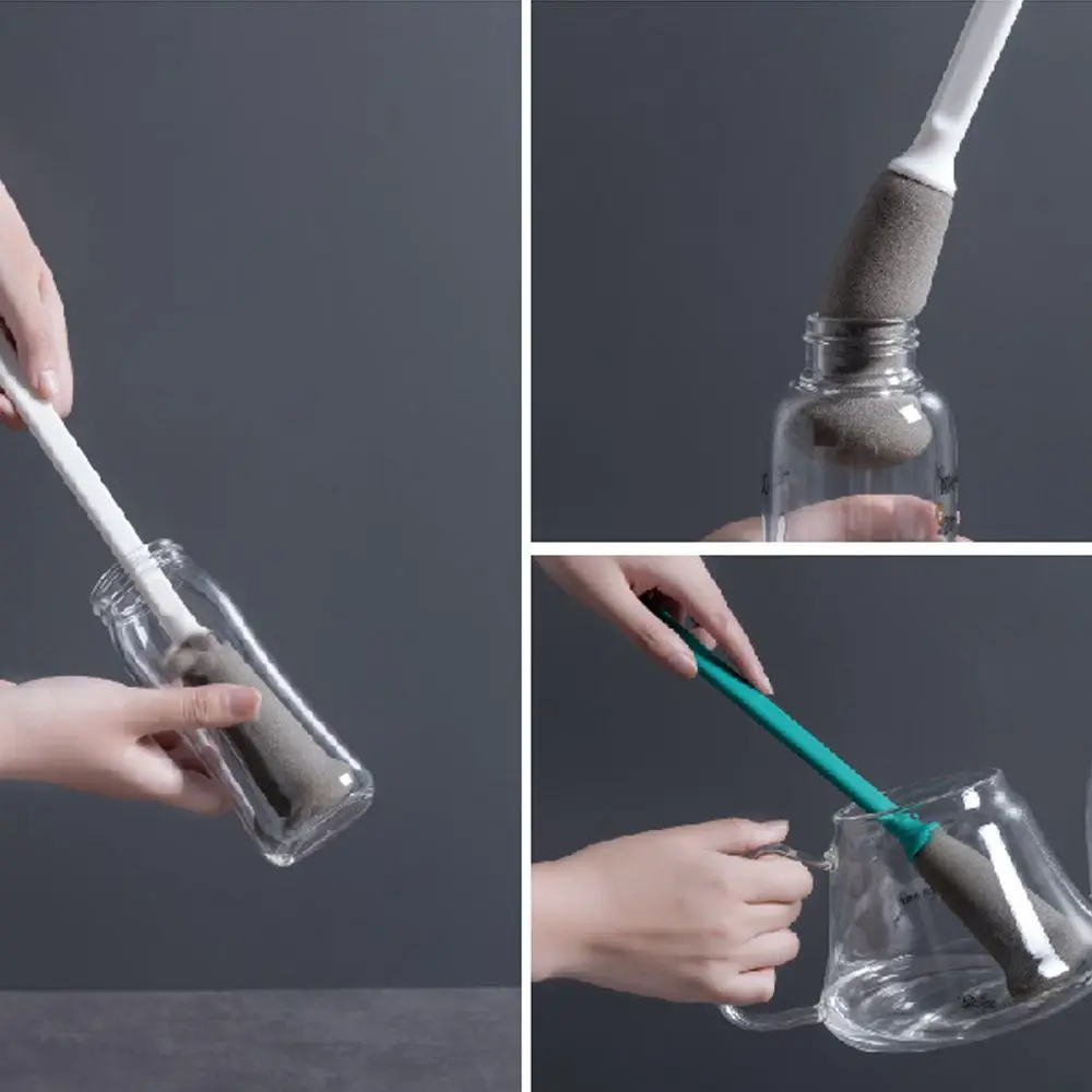 Long Handle Sponge Cup Brush Thermal Cup Scrubber Glass Bottle Clean Tools Drink Wineglass Glass Cup Cleaning Brush view 3