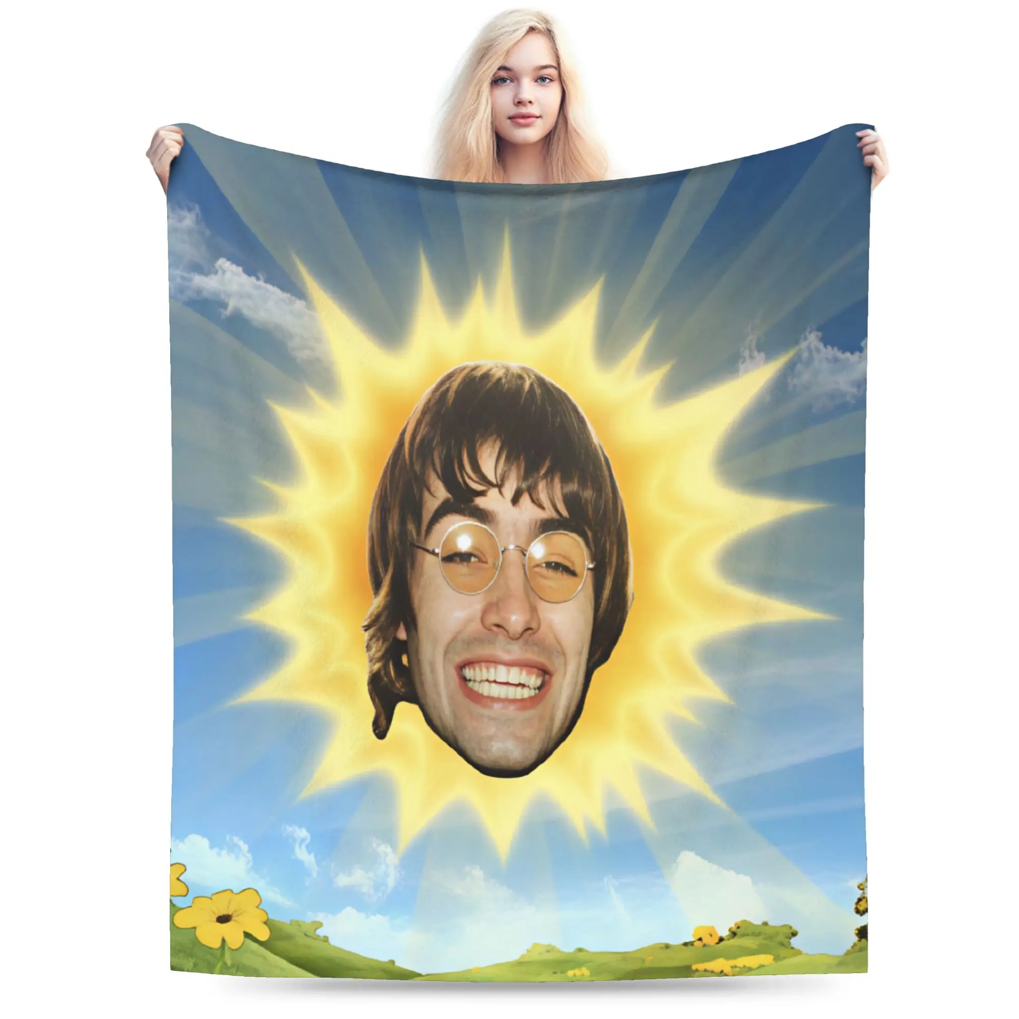 O-Oasis Rock Band Warm Soft Blanket  Students Plush Throw Blanket Fluffy Couch Chair Flannel Bedspread Sofa Bed Cover