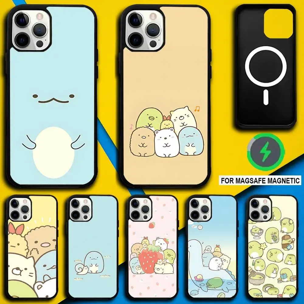 

S-Sumikko Anime G-Gurashi Phone Case For iPhone 17,16,15,14,13,12,11,Pro,Max,Plus,Mini,SE4,E Magnetic Magsafe Wireless Charging