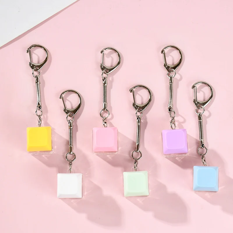 

6 Colors Key Cap Mechanical Switch Keyring Keyboard Key Chain Pendant Stress Relief DIY Button Keychain Pop Antistress Toy Decor