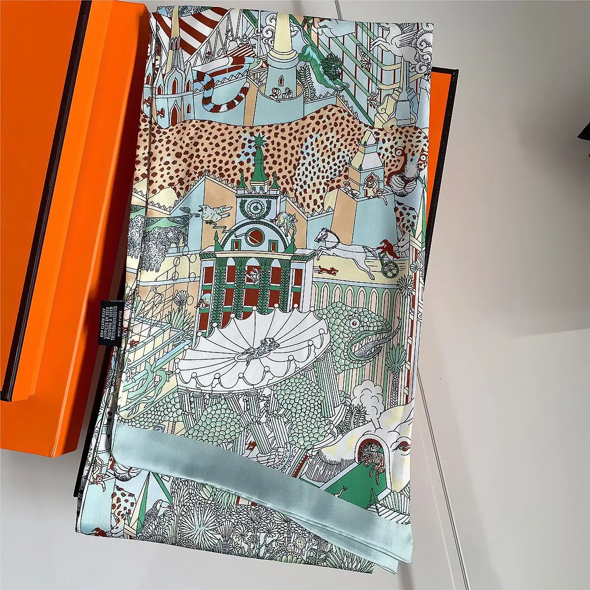 

2025Hot French New City Leopard Women's Fashion Versatile Double-layer Printing Long Decorative Twill Scarf Headscarf Scarf Gift