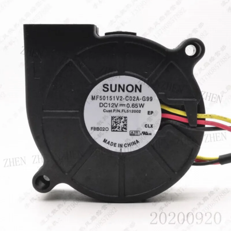 Y FOR  SUNON MF50151V2-C02A-G99 12V 0.65W 5015 5CM 3-pin turbine fan