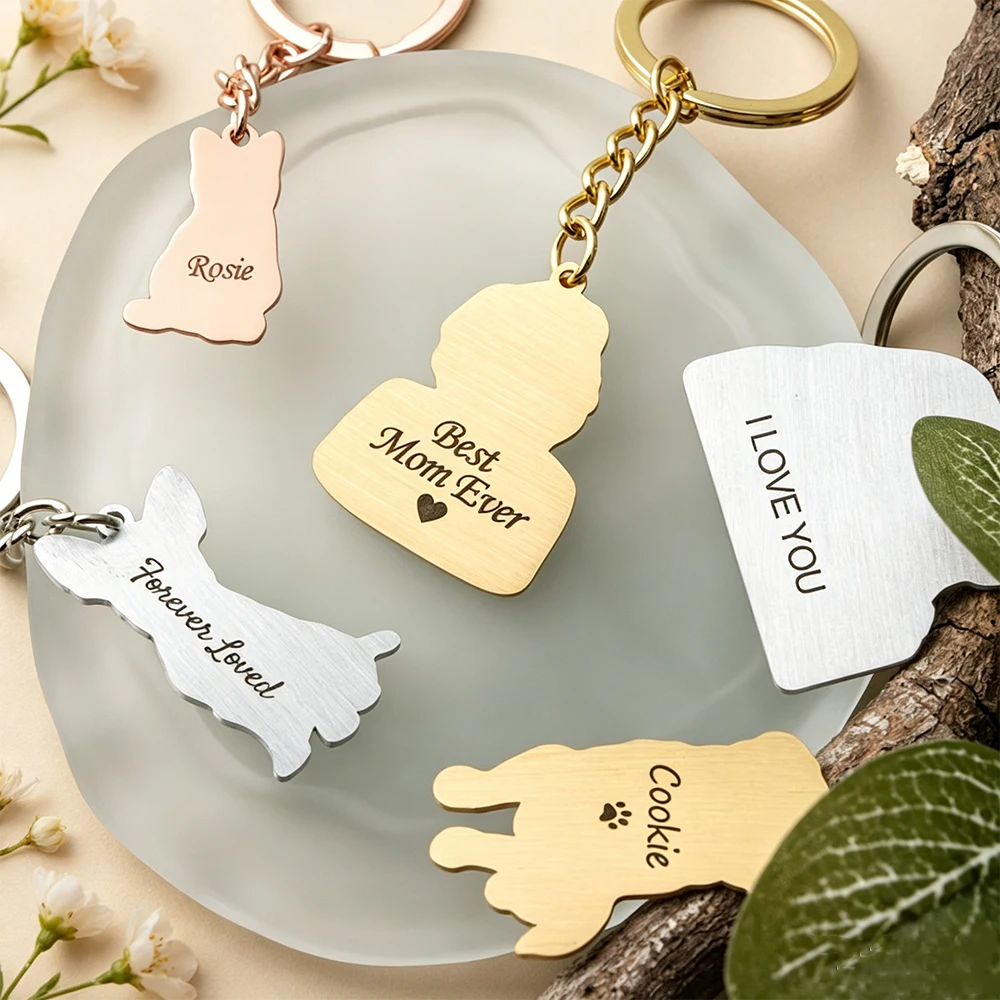 Custom Pet Photo Keychain Dog Photo Keychain Personalized Carved Pet Portrait Keychain Pet Lost Key Ring Pet Lost Memorial Gifts