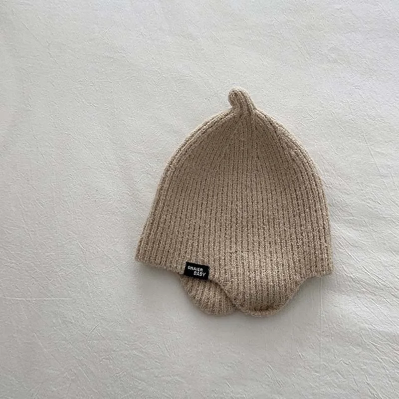 Gorro de punto suave para niños y niñas, gorro de lana con protección para los oídos, cubierta cálida, accesorios de invierno