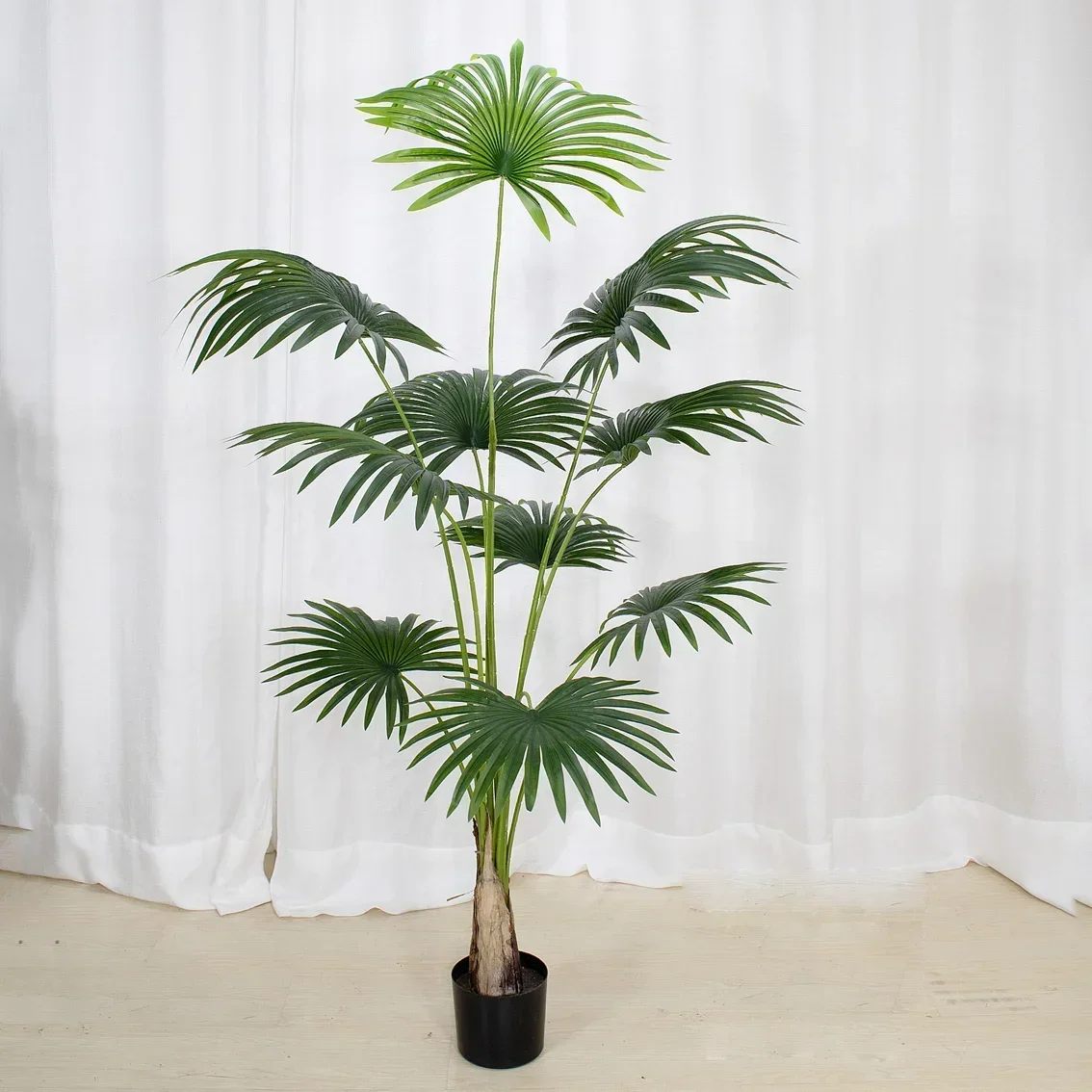 Tropical New Model Artificial Plants Tree Home Decor Bonsai Tree Plastic Plants Pots Modern Indoor Palm Contemporary Plant
