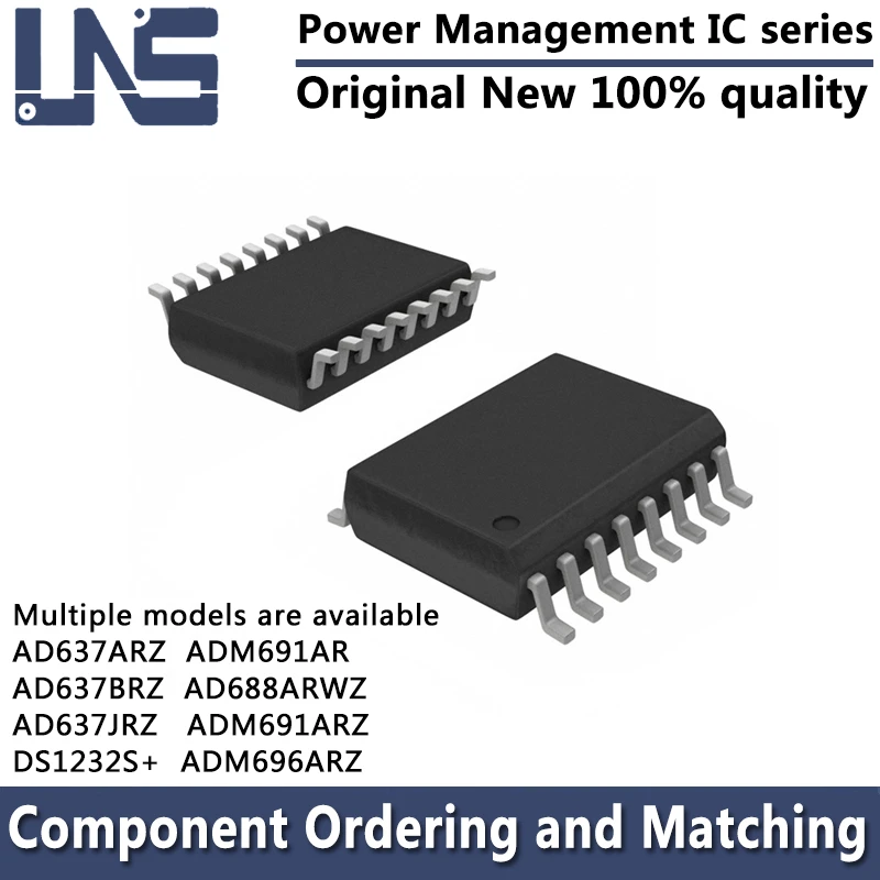 1PCS AD637ARZ AD637BRZ AD637JRZ ADM691AR DS1232S+ AD688ARWZ ADM691ARZ ADM696ARZ SOIC-16 Power Management IC