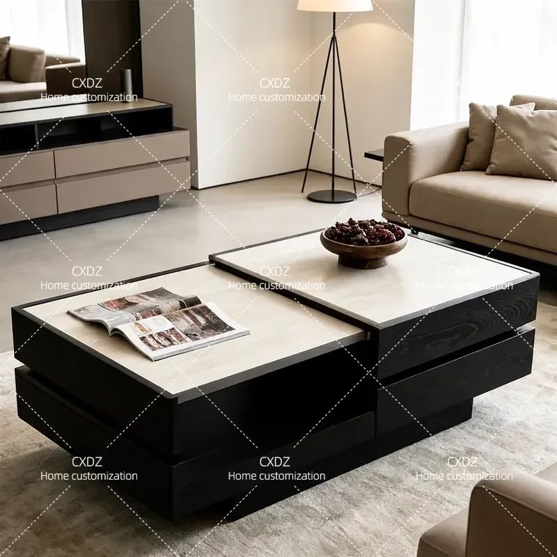 2026 New Multifunctional Retractable Storage Sofa Coffee Table for Living Room Small Apartment Medium Size Light Luxury High