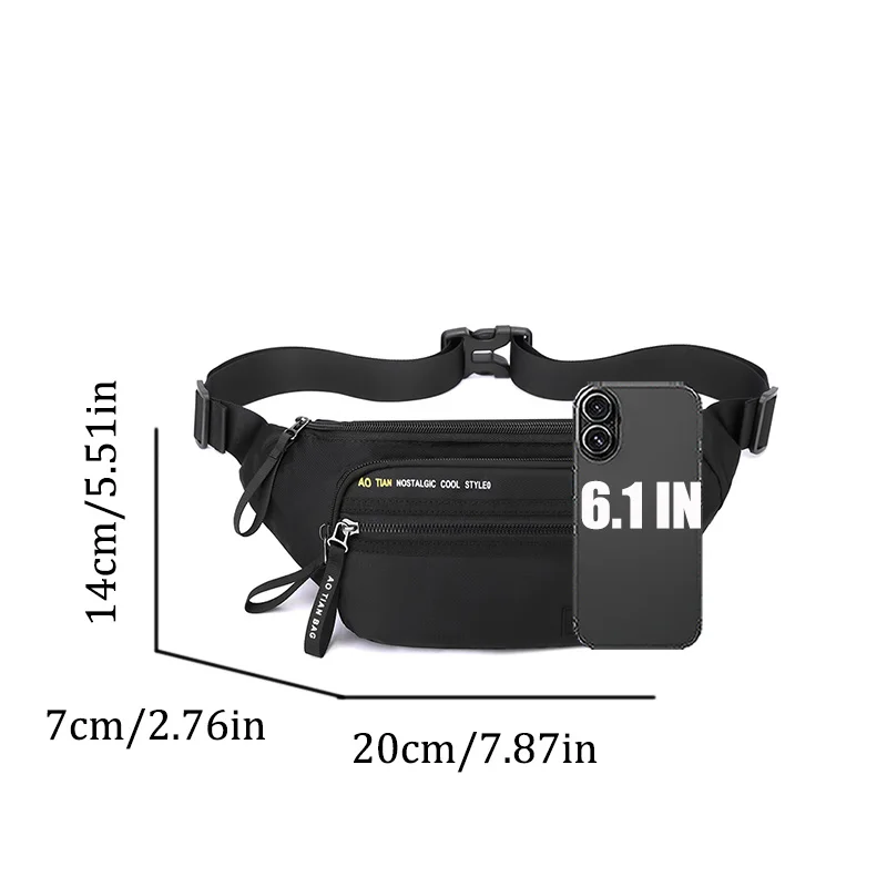 حقيبة كروس نسائية خفيفة الوزن من النايلون مع طباعة حروف وجيوب متعددة للاستخدام اليومي والتسوق #2