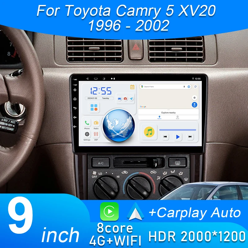 

Car Radio Android 14 For Toyota Camry 5 XV20 1996 - 2002 GPS No 2din Multimedia Player Stereo GPS Navigation Car Intelligent