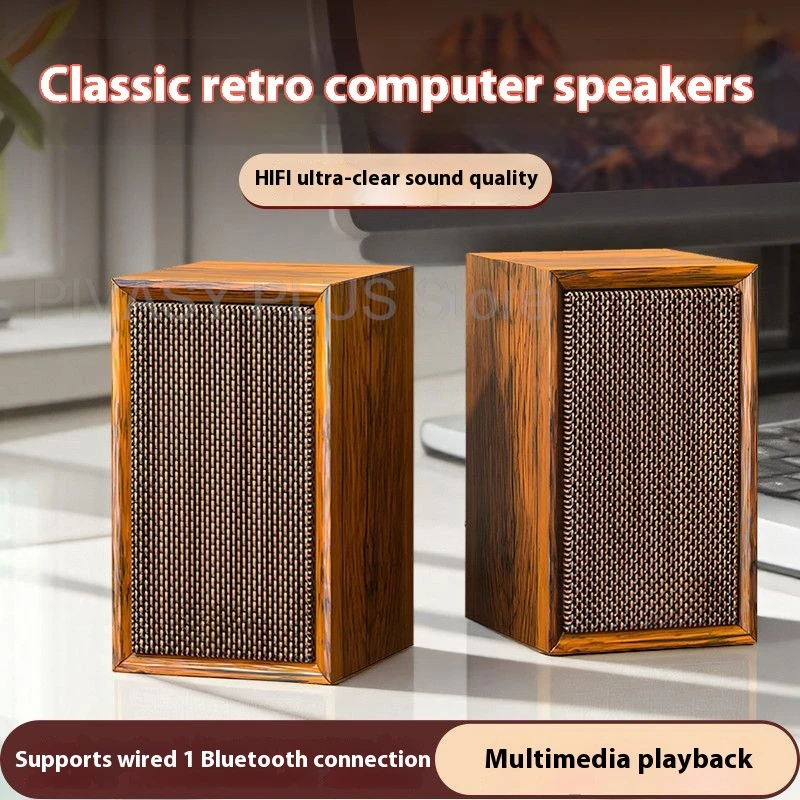블루투스 스피커 컴퓨터용 나무 스피커 3인치 풀 레인지 드라이버 USB 전원 공급 PC 노트북 멀티미디어 하이파이 오디오 시스템