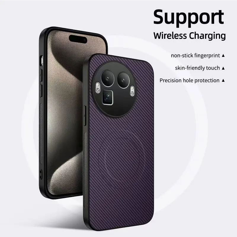 For Realme GT 8 Pro Case Carbon Fibre for Magsafe Wireless Charging Phone Case for Realme GT8 8pro Lens Protection Hard Cover