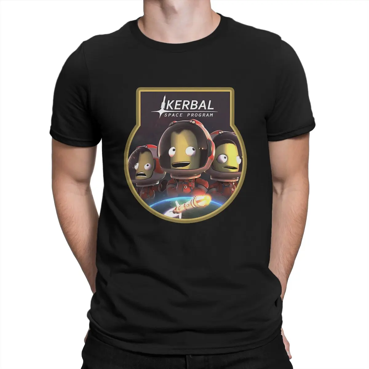 Men's Team Work T Shirt Kerbal Space Program Game Pure Cotton Tops Funny Short Sleeve Crew Neck Tee Shirt Gift Idea T-Shirt