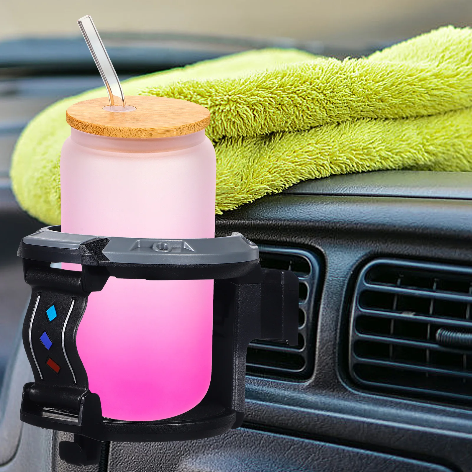 

Car Cup Air Vent Vertical Automotive Drink Holders Black Gray Non Slip Water Cup Holder Air Vent Mount Bottle Mounts
