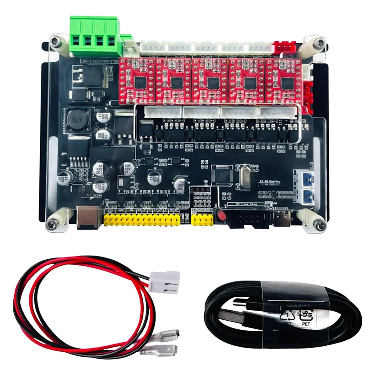 Engraving Machine Control Board GRBL 32-Bit 4 Axis MCU Control Board DC 24V-5A Reserve 24V, 12V,5V Power Output Port DIY