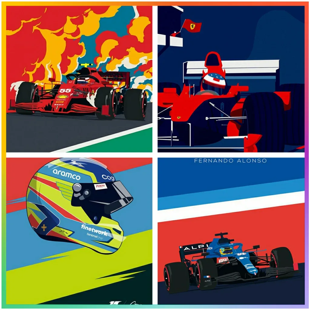 F1 Racing Car Fernan Diamond Painting Disney Cross Stitch Kit 5D DIY Art Mosaic Drawing Element Hanging Home Decor New Gift Diam