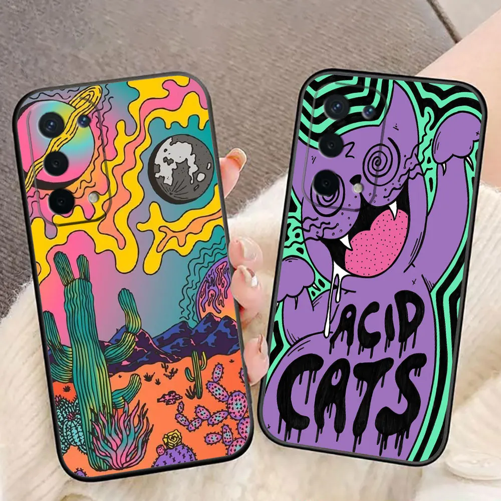 Colourful Psychedelic Trippy Art Phone Case For OPPO A98 A94 A93 A92 A78 A76 A73 A71 A60 A57 A55 A54 A53 A17 A16 A16K Case Shell