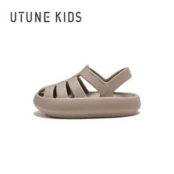 UTUNE Römische Sandalen Für Jungen Mädchen Sommer Kinder Strandschuhe Kinder 4 ~ 12 Jahre Rutschfeste Outdoor-Hausschuhe Atmungsaktives EVA Weich