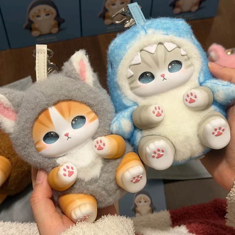 

NEW Genuine Mofusand Cat Series Vinyl Shark Cat Surprised Box Toy Ornaments Surprised Blind Box Bag Plush Keychain Doll Toy Gift