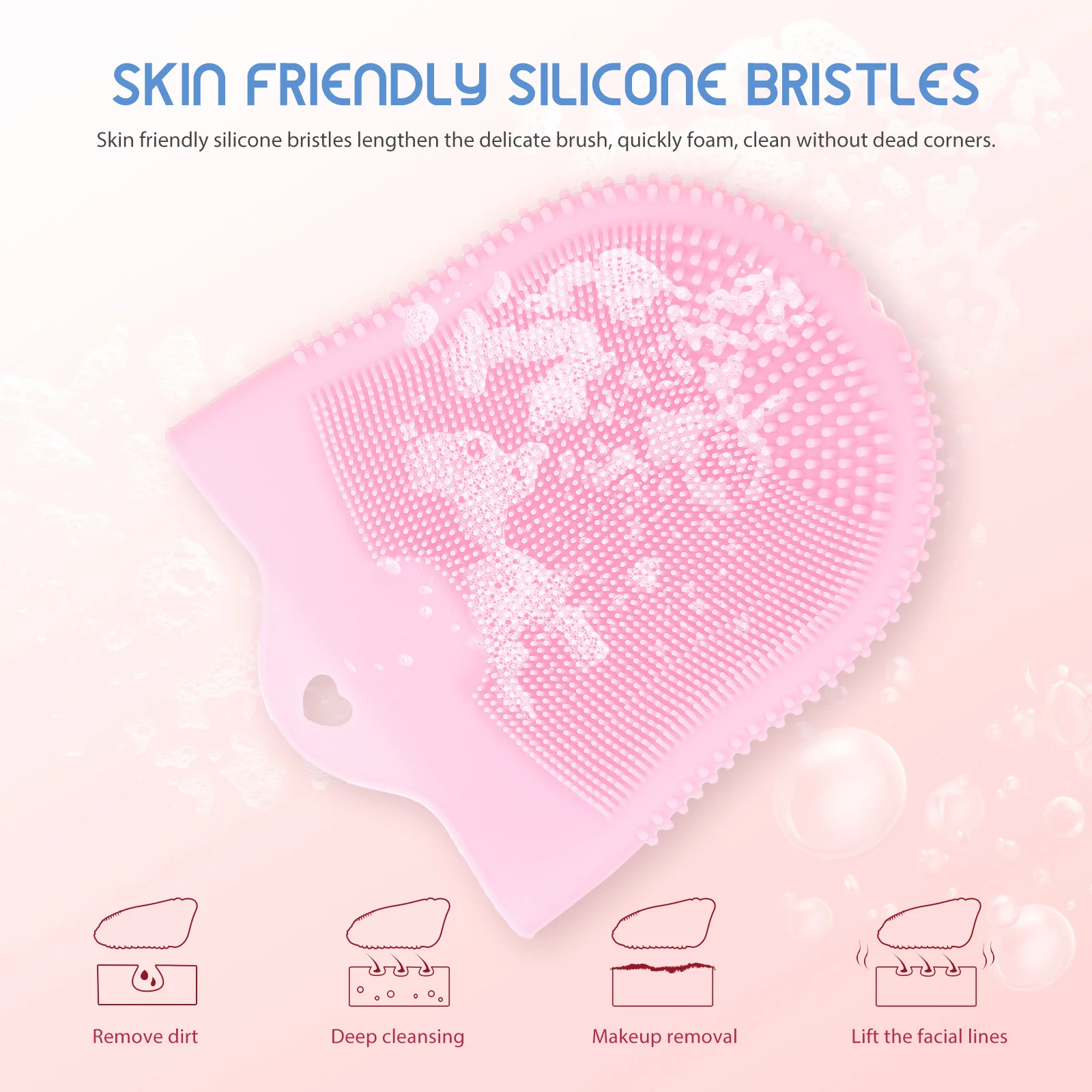 แปรงทำความสะอาดผิวหน้าซิลิโคนรูปถุงมือ นุ่ม ขัดผิว ทำความสะอาดล้ำลึก สำหรับล้างหน้า ทำความสะอาดรูขุมขน อุปกรณ์ดูแลผิวสำหรับผู้หญิง