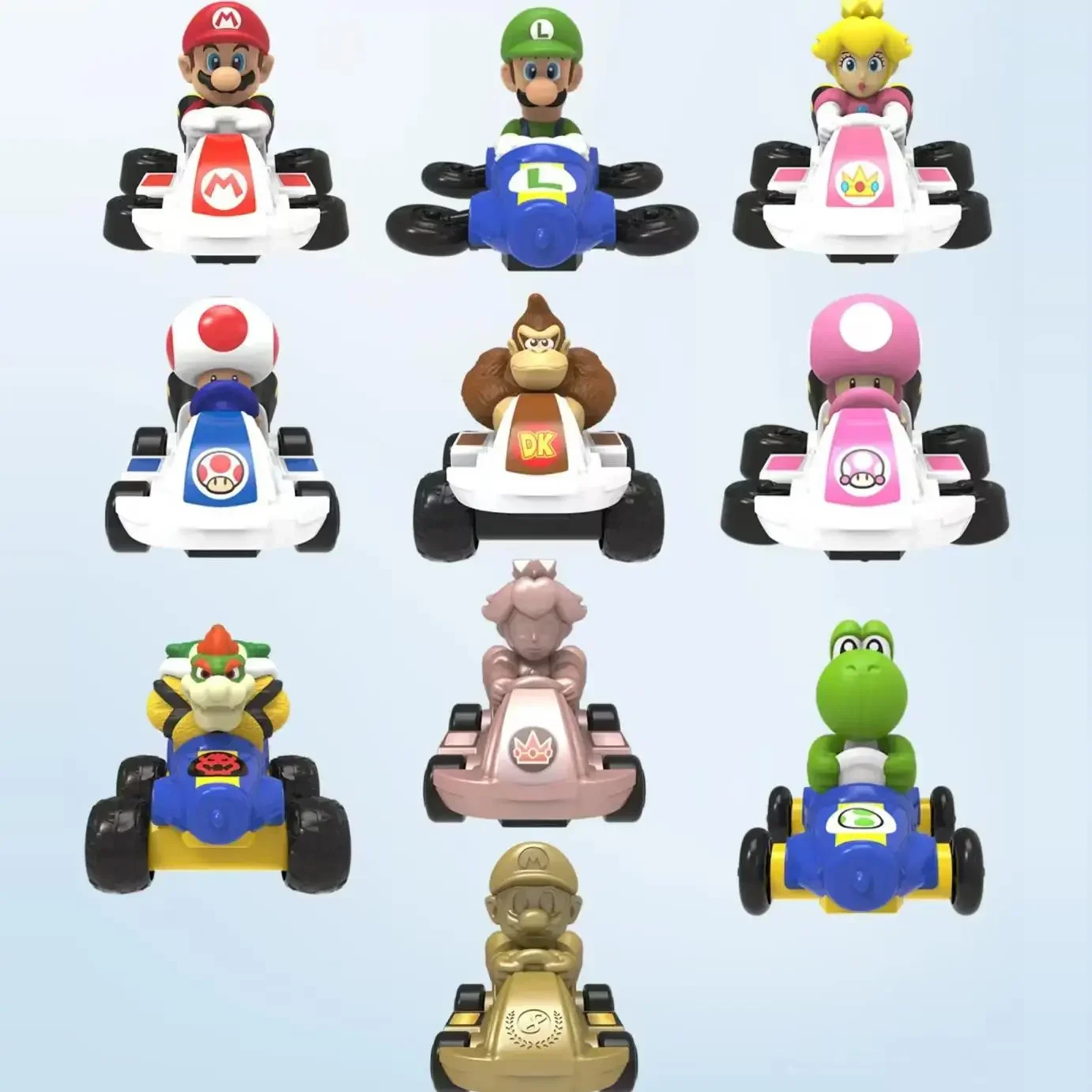 2024 baru Mcdonalds Mario Kart seri Mario Bros tokoh Karting Mainan HAPPY Food Figurine Koleksi patung Model hadiah anak-anak