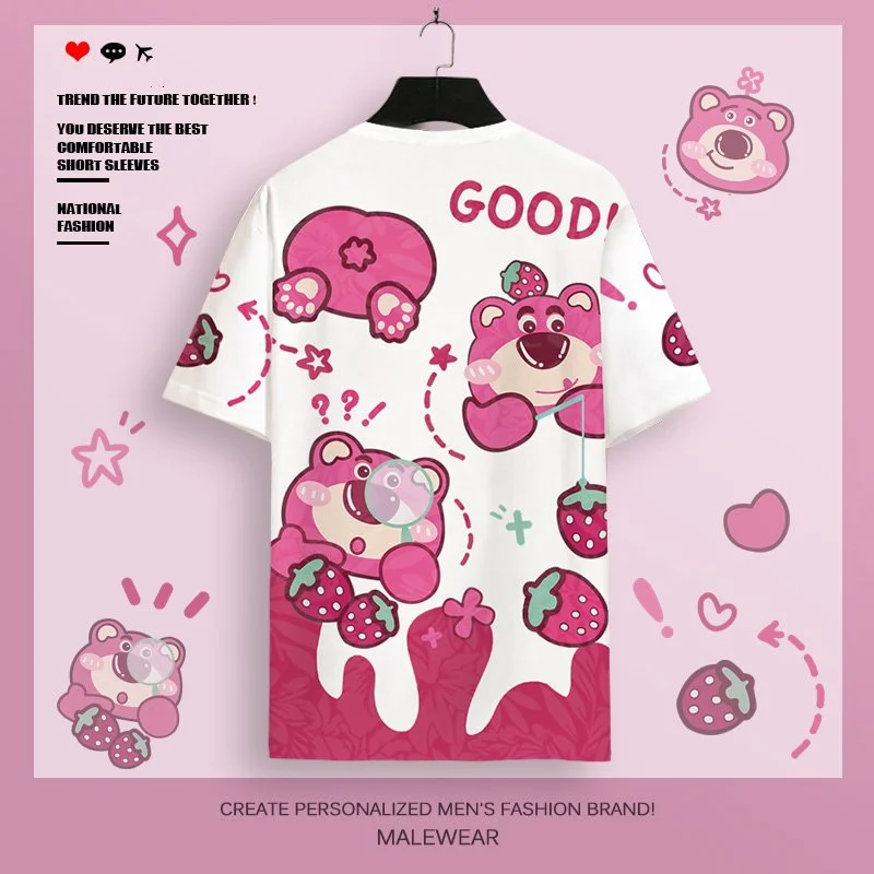 

Lotso Huggin Bear Anime Short Sleeve T-Shirt Casual Sweatshirt Adult COS Full Color Plus Size Fashion Clothes