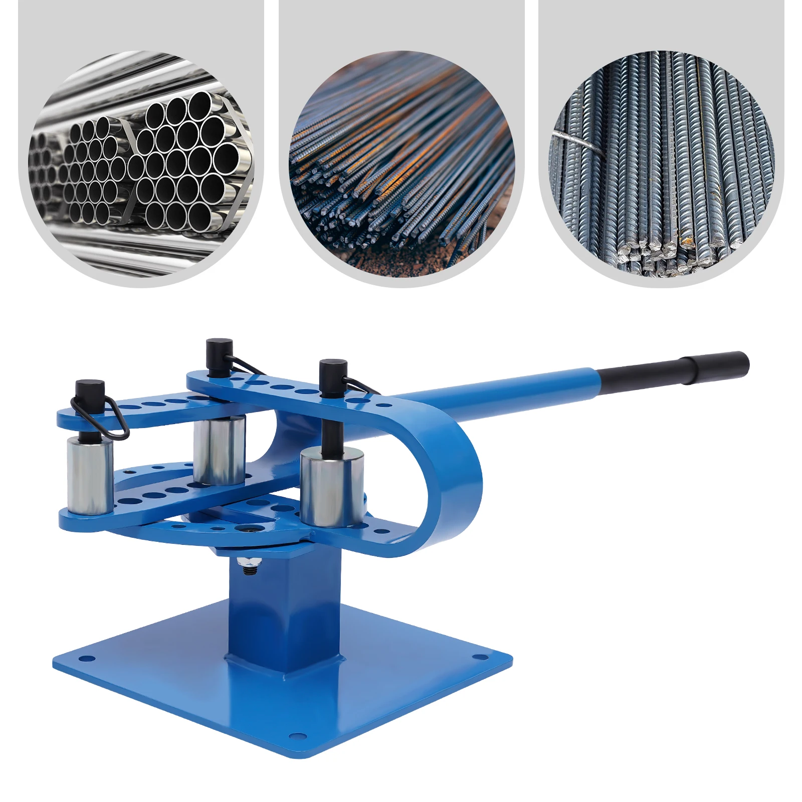 

Conduit Bender 7-Die Set Manual Pipe Bending Machine, 44" Handle Lever Bender for 1-3" Mild Steel Tube, Heavy Duty Plumbing HVAC Construction Tool with 8mm Capacity