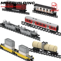 Railroad Passenger Cars Wagon Carriage Train Cars Model Railway Railroad MOC Building Bricks Display Construction Toys Gifts