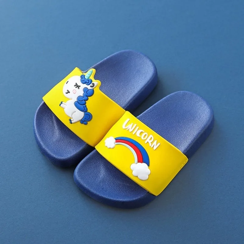 Zapatillas de unicornio para niños y niñas, zapatos de arcoíris para bebés, zapatillas de playa de animales de dibujos animados, zapatillas de
