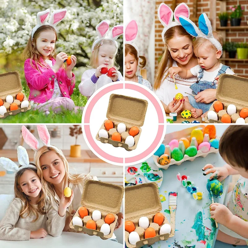 6pcs Wooden Eggs Toy Egg Kitchen Toys Kids Play Food Cooking Kitchen Pretend Play Food Set for Baby Early Development & Learning