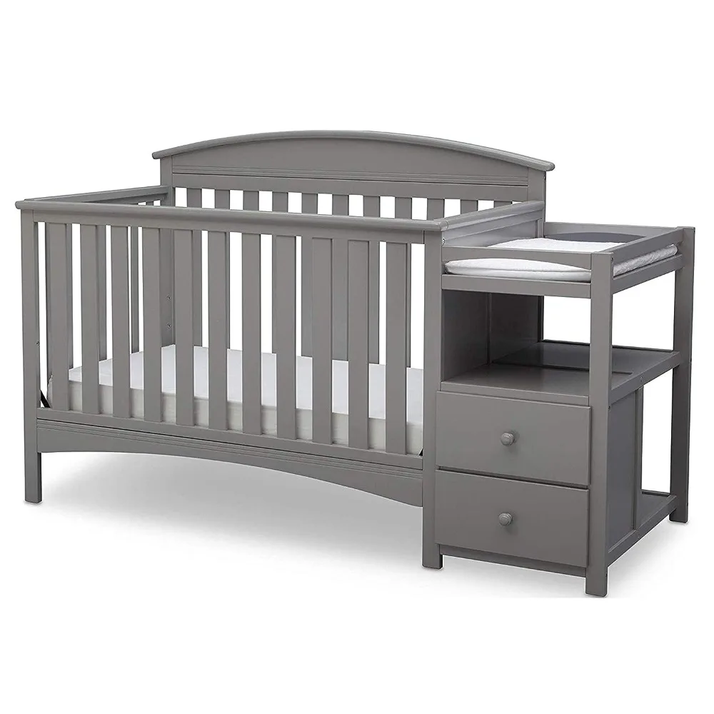 Convertible Crib and Changer, Grey