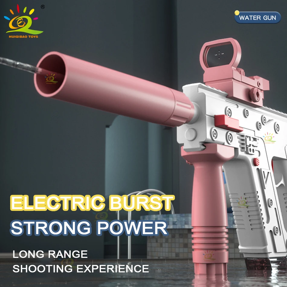 HUIQIBAO The newly designed electric automatic water gun is rechargeable and suitable for use by both children and adults