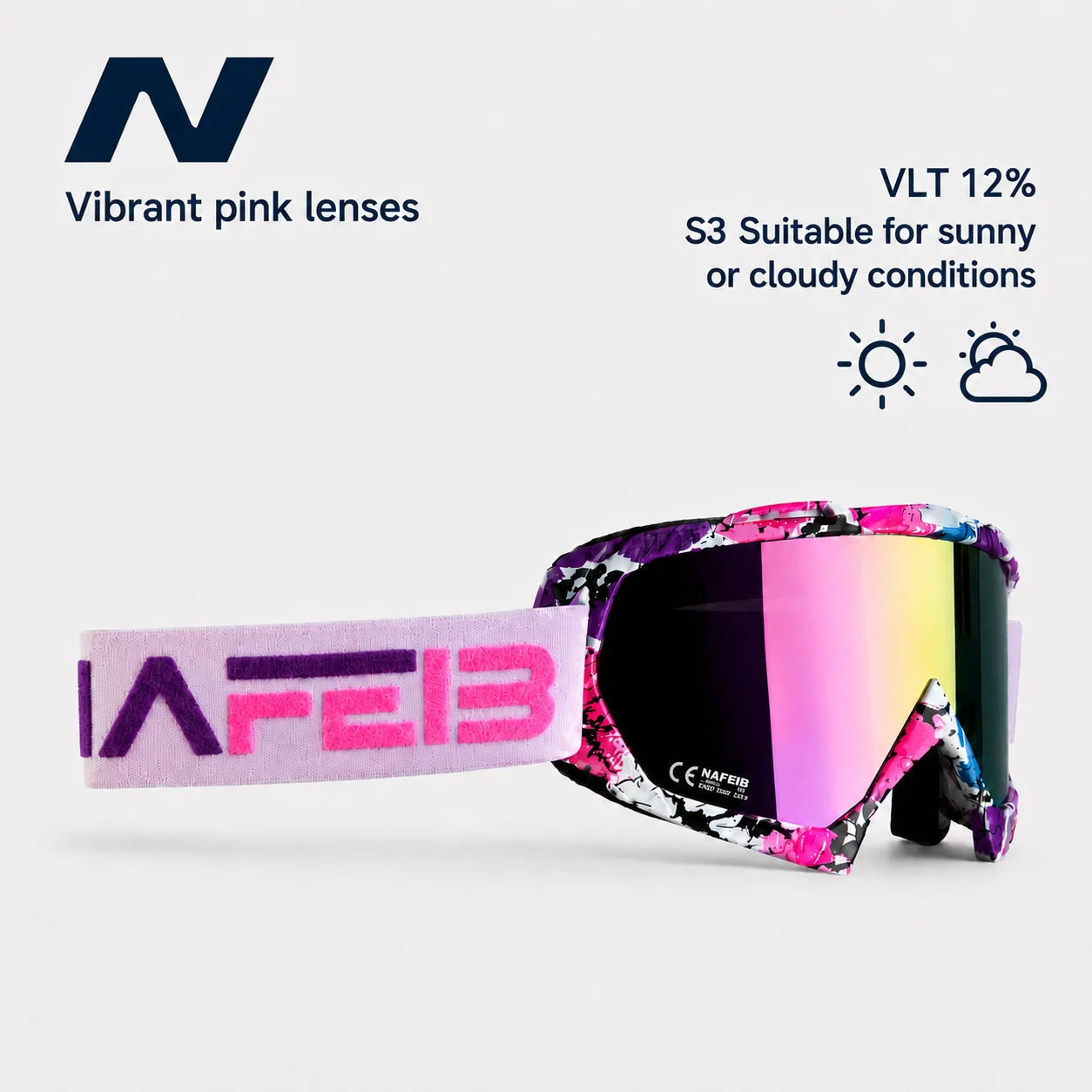 Snow Goggle Uv - Gogle narciarskie, odpowiednie do jazdy na