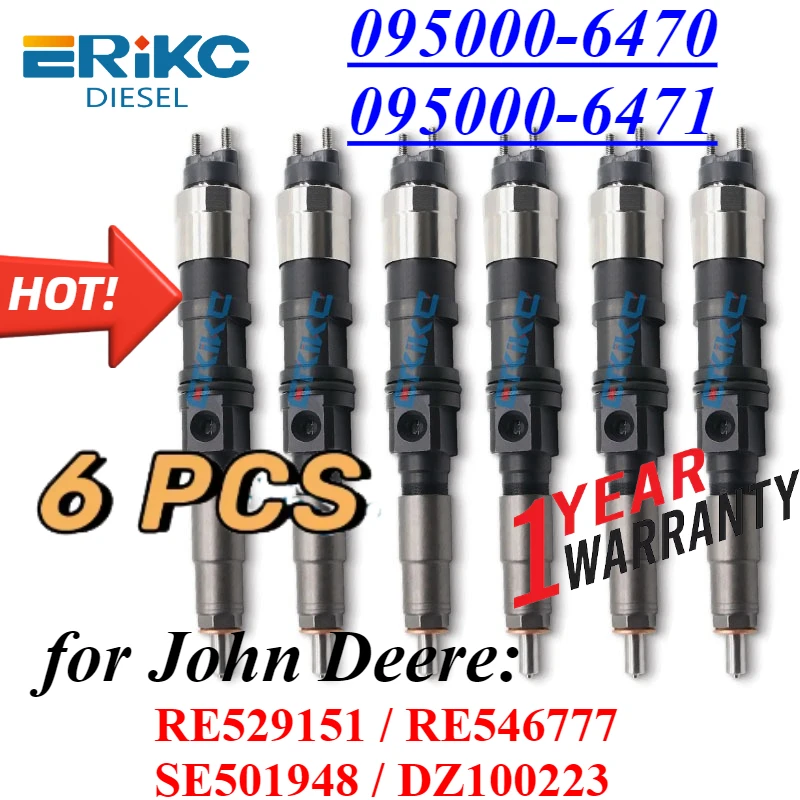 

6 шт. 095000-6470 095000-6471 инжектор Common Rail RE529151 RE546777 SE501948 часть насоса двигателя для JOHN DEERE DZ100223