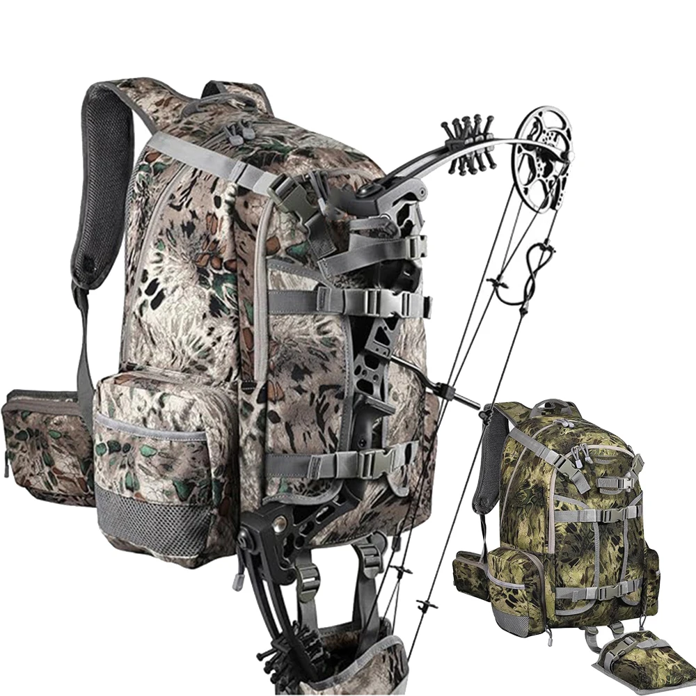 

Tactical Camouflage Backpack Large Capacity Multi-pocket Multi-hanging Jungle Bionic Camo Bag With Rain Cover for Hunting Travel
