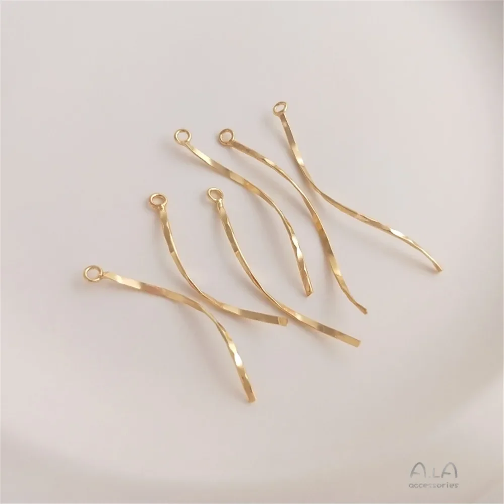 14K Gold Plated Diy ear accessories curve S shape wave earring nail hanging pendant material