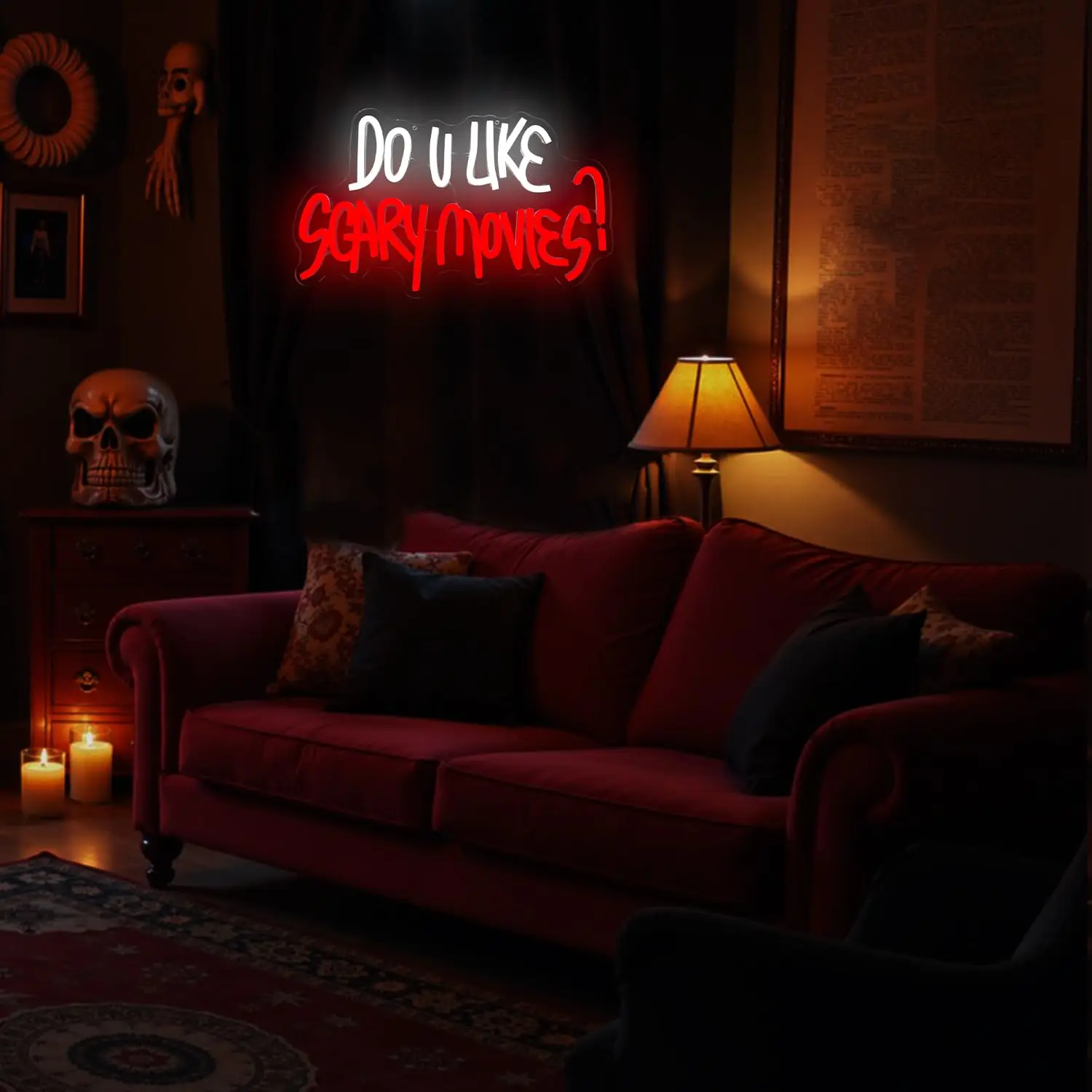 Do You Like Scary Movies Neon for Wall Decor Halloween Decor Horror Movie Party Man Cave Party Gifts Halloween Decoration
