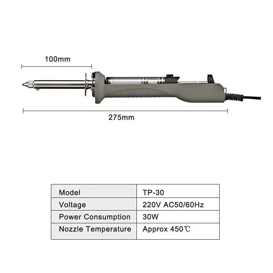 GOOT 30W Heated Manual Desoldering Pump 2 in 1 Iron Heating and Tin Absorption Solding Tool Accessories TP-30