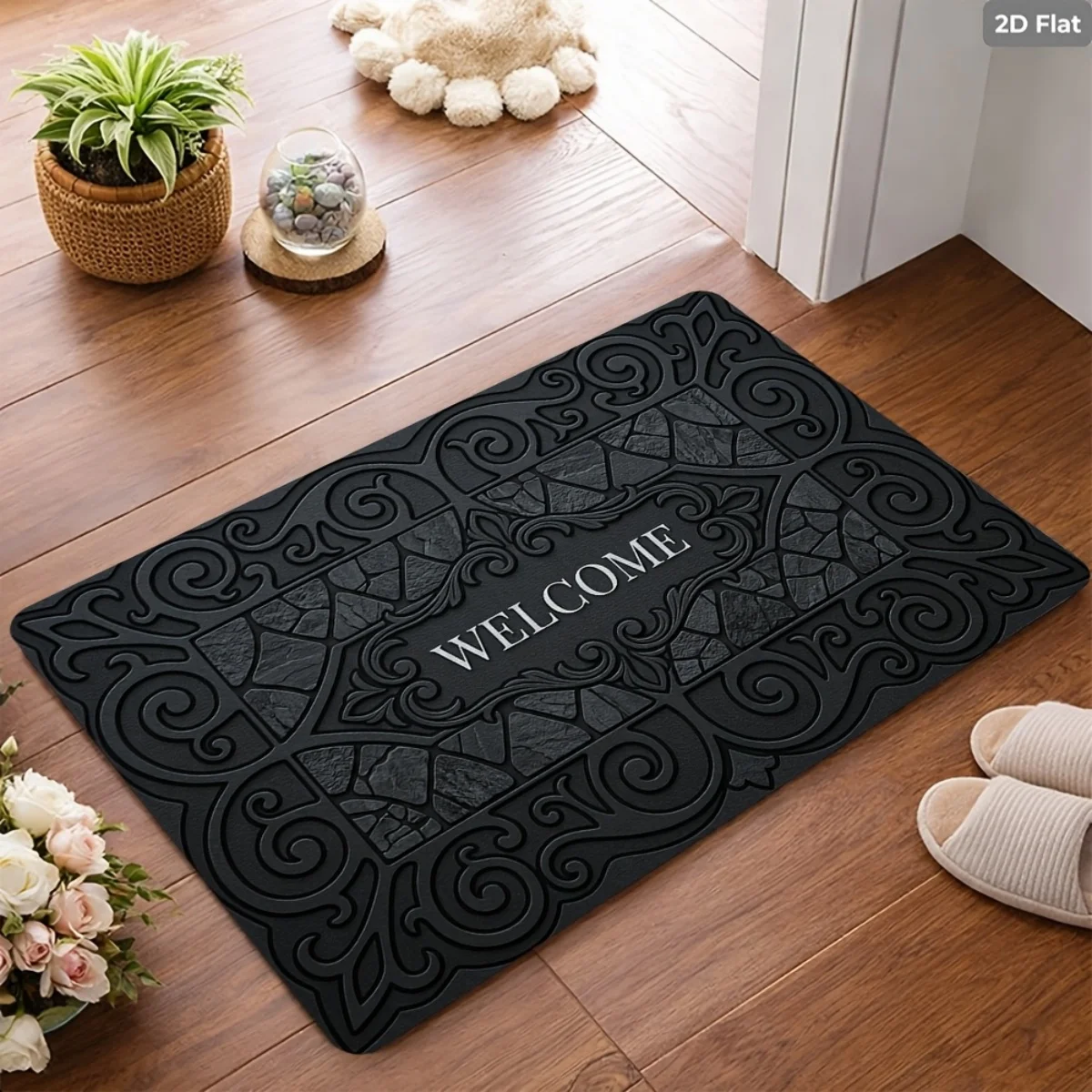 No Matter If You Are Friend Or Kin Take Off Shoes Doormat Black Text Floor Mat Non-slip Entrance Rug Home Decor Welcome Mat