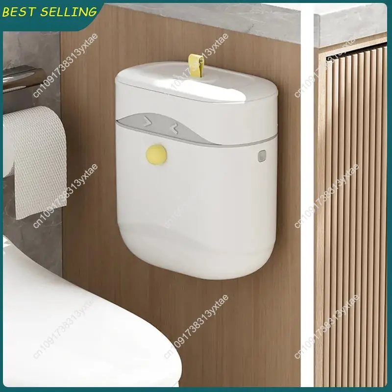 

N09R-Кухонный настенный мусорный бак для ванной комнаты, настенный кухонный мусорный бак с крышкой