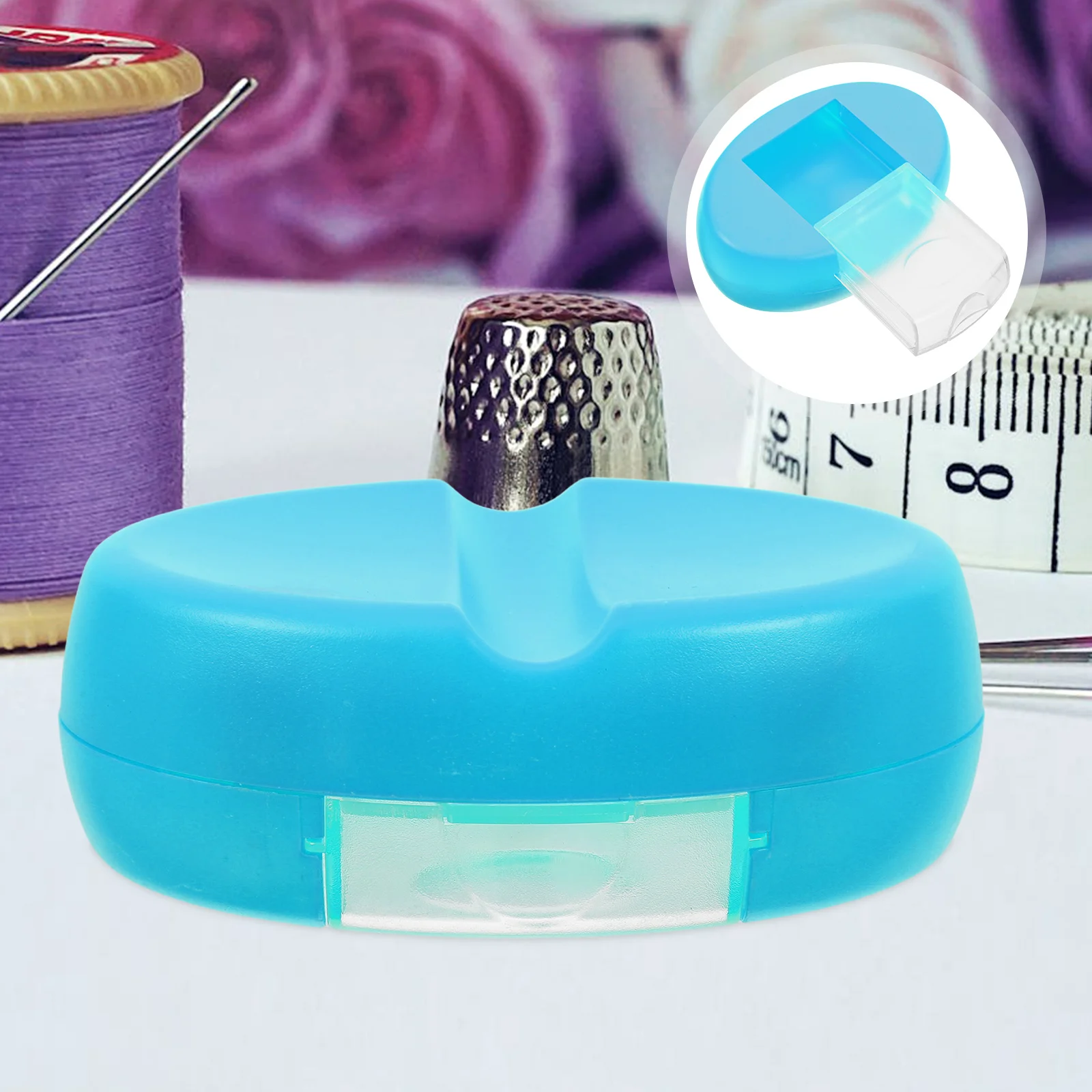 

Magnetic Pincushion Drawer Quilting Sewing Pin Holder Portable Needle Organizer Magnet Storage Box Transparent