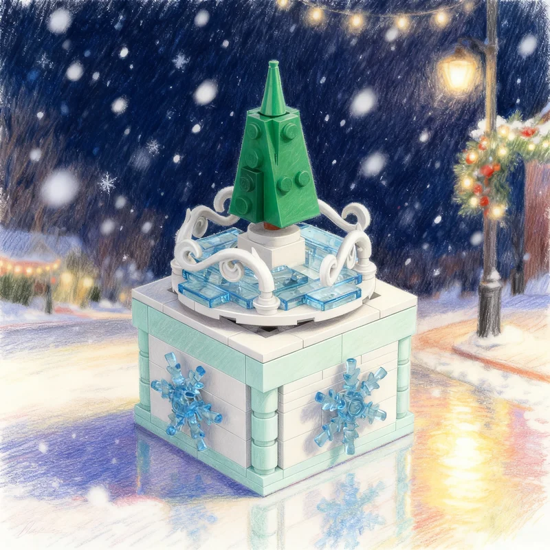 148pcs MOC Moving Ice Rink Seasonal Festival Model Building Blocks Construction Festival Gifts Toys Education Idea