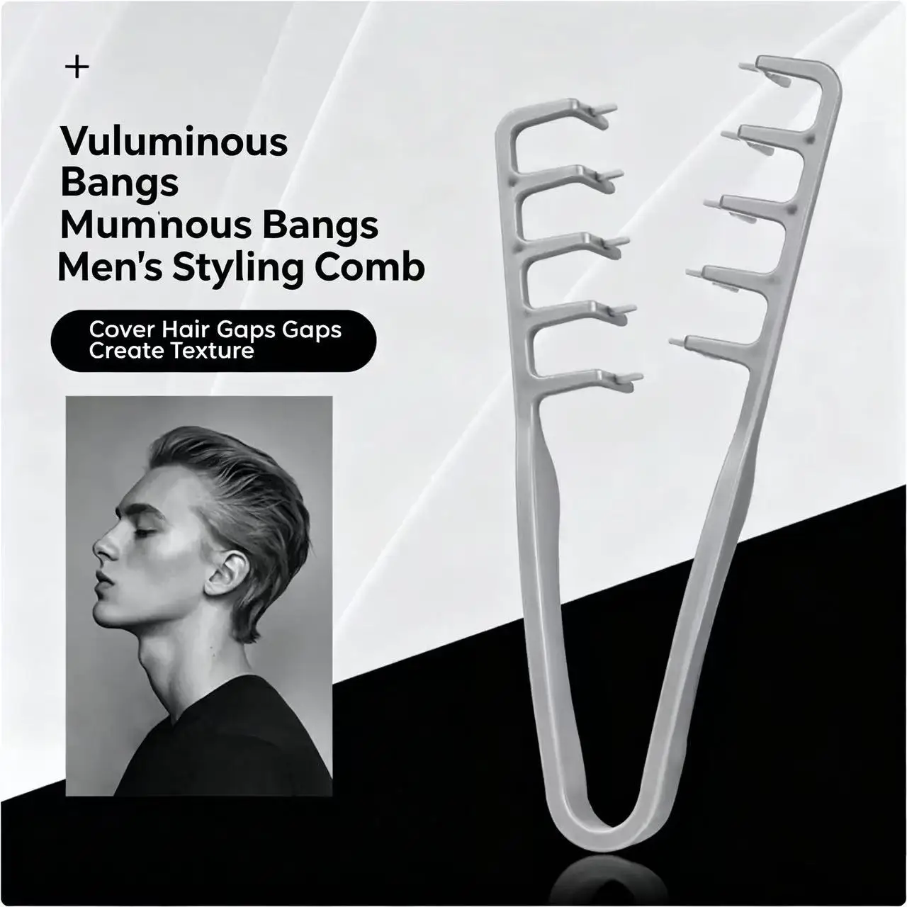 

Peine voluminizador de dientes anchos para hombre, ideal para todo tipo de cabello, herramientas de peinado, 1/2 Uds., 2026