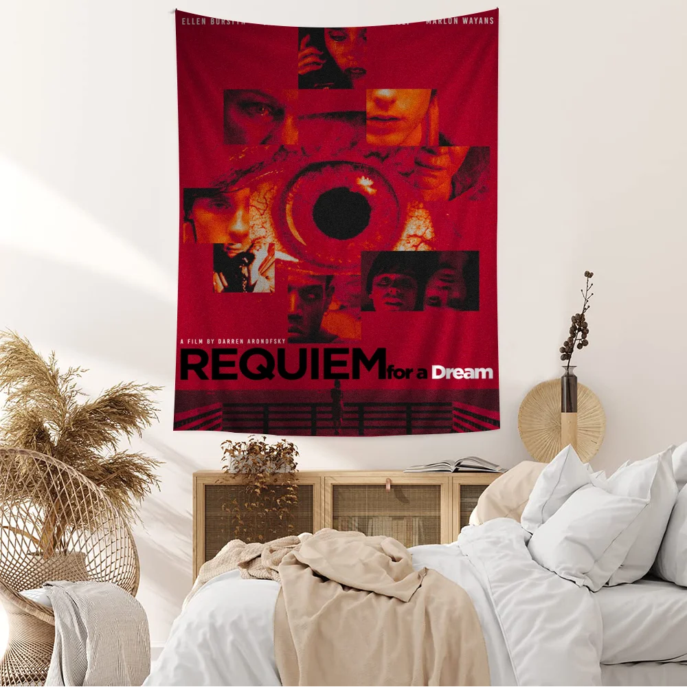 Requiem For A Dream Printed Large Wall Tapestry Hanging Tarot Hippie Wall Rugs Dorm Home Decor