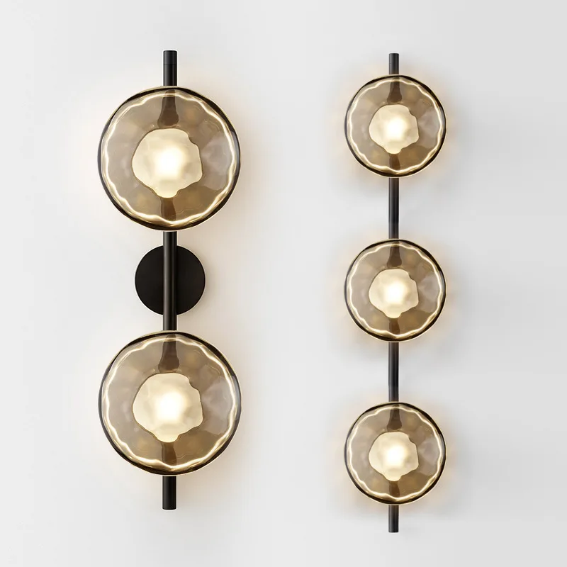 Modern Minimalist Shaped Glass Wall Lamp Nordic Living Room Designer Lights for Bedroom and Study Decoration Creative Art Light